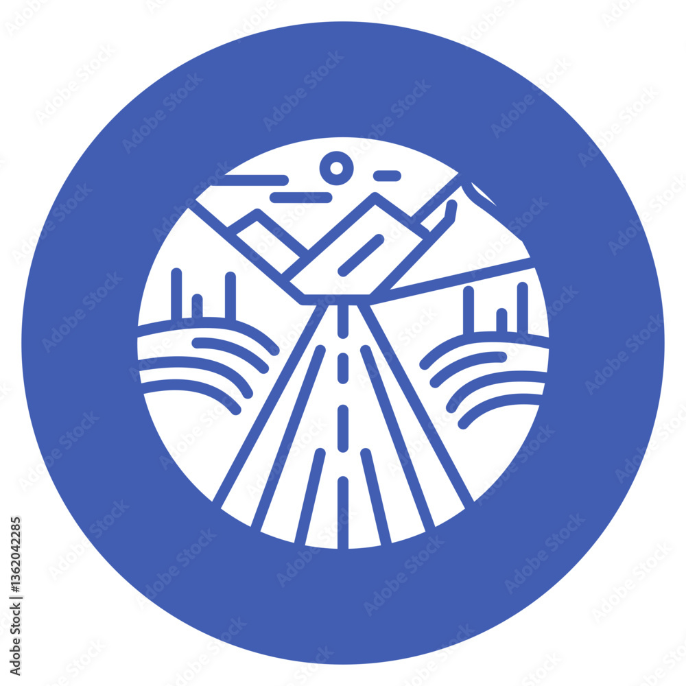 Obraz premium Valley Road Vector Icon