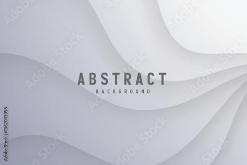 Abstract, minimalist, and smooth background.  Soft, light gray wavy layers create a modern aesthetic