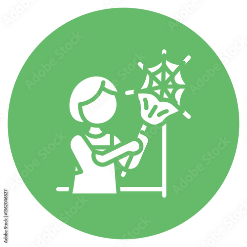 Dealing with Cobwebs Vector Icon