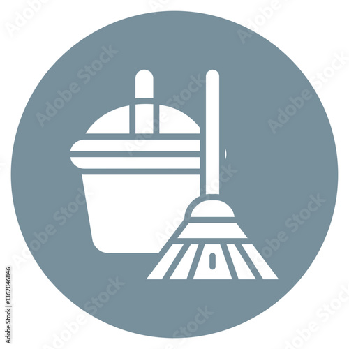 Dustpan and Broom Vector Icon