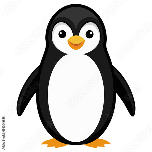 penguin vector illustration, realistic antarctic bird artwork, wildlife animal design