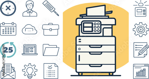 Copier vector design, Copier logo and icon design, Copier Illustration vector design