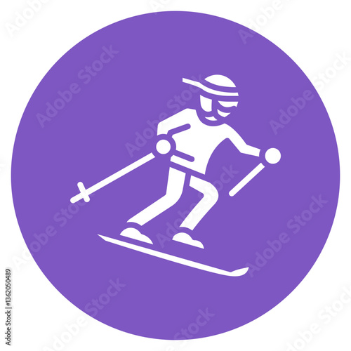 Alpine Skiing Vector Icon
