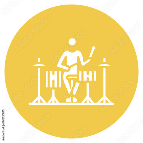 Drum Performance Vector Icon