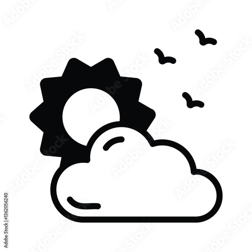 A partly cloudy sky icon symbolizing mild and pleasant weather.