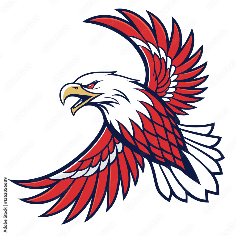 Obraz premium eagle with red ribbon