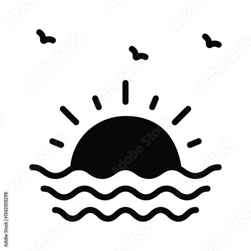 A sunset over the ocean representing tropical vacations and relaxation.