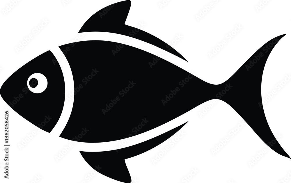 Fototapeta premium Fish icon. Seafood symbol. Vector