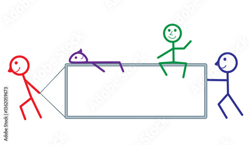 beautiful logo with colored men and a frame