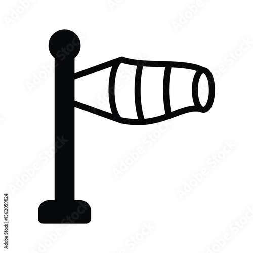 A wind flag indicating wind speed and direction, commonly used in aviation.