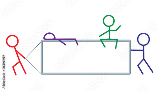 beautiful logo with colored men and a frame