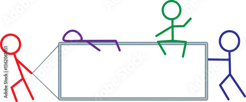 beautiful logo with colored men and a frame