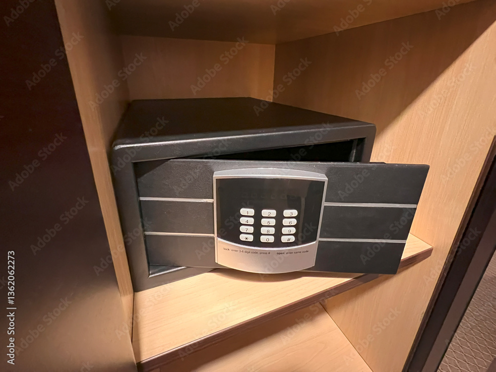 Secure digital safe in hotel room