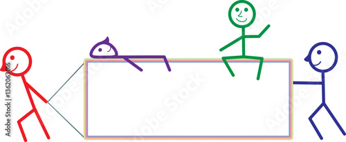 beautiful logo with colored men and a frame