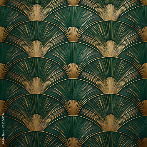 Vintage 1920s Gatsby Wallpaper – Luxury Gold & Emerald Texture



