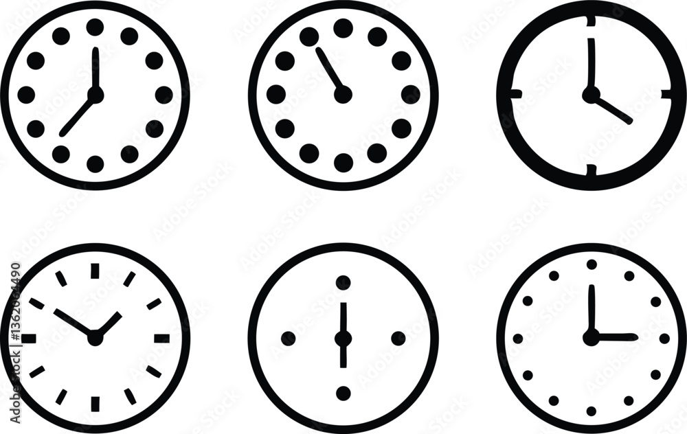 Time and clock icon. Time symbols collection. Vector Time and clock icon. Time symbols collection. Vector
