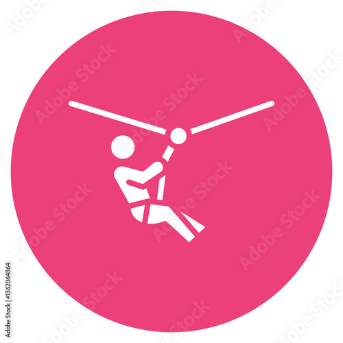 Zip Line Harness Vector Icon