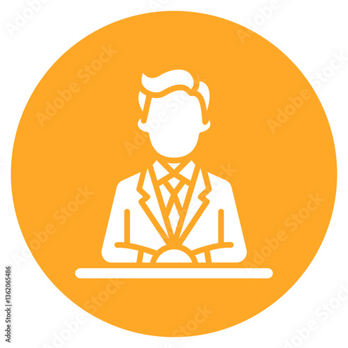 News Anchor Desk Vector Icon