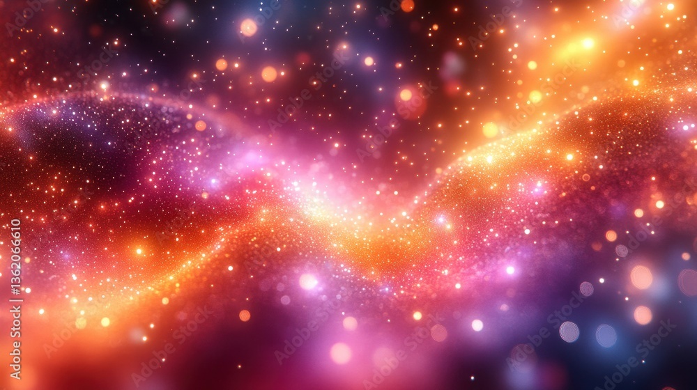A celestial abstract display featuring sparkling stars and vibrant colors A celestial abstract display featuring sparkling stars and vibrant colors
