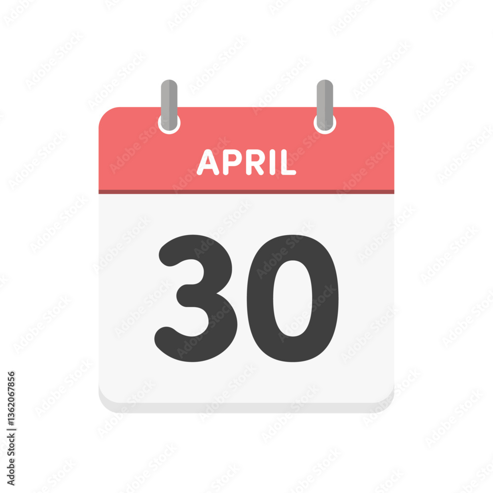 4月30日・APRIL 30th の日めくりカレンダーのアイコン - 4/30の日付入りの英語の暦
4月30日・APRIL 30th の日めくりカレンダーのアイコン - 4/30の日付入りの英語の暦
