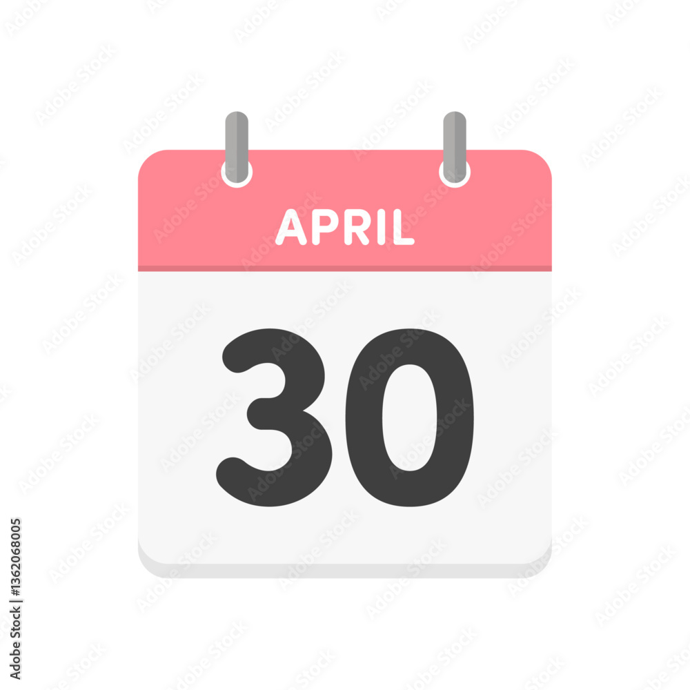 4月30日・APRIL 30th の日めくりカレンダーのアイコン - 4/30の日付入りの英語の暦
4月30日・APRIL 30th の日めくりカレンダーのアイコン - 4/30の日付入りの英語の暦