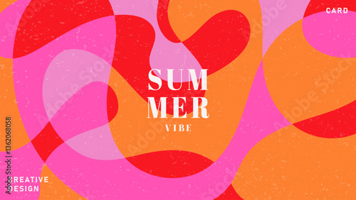 Summer bright illustrations set for poster, card, cover, label, banner in modern minimalist style with overlay effect. Modern and simple summer design templates. Vector stock graphic