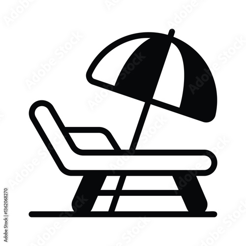 Creatively designed icon of beach lounger in modern style