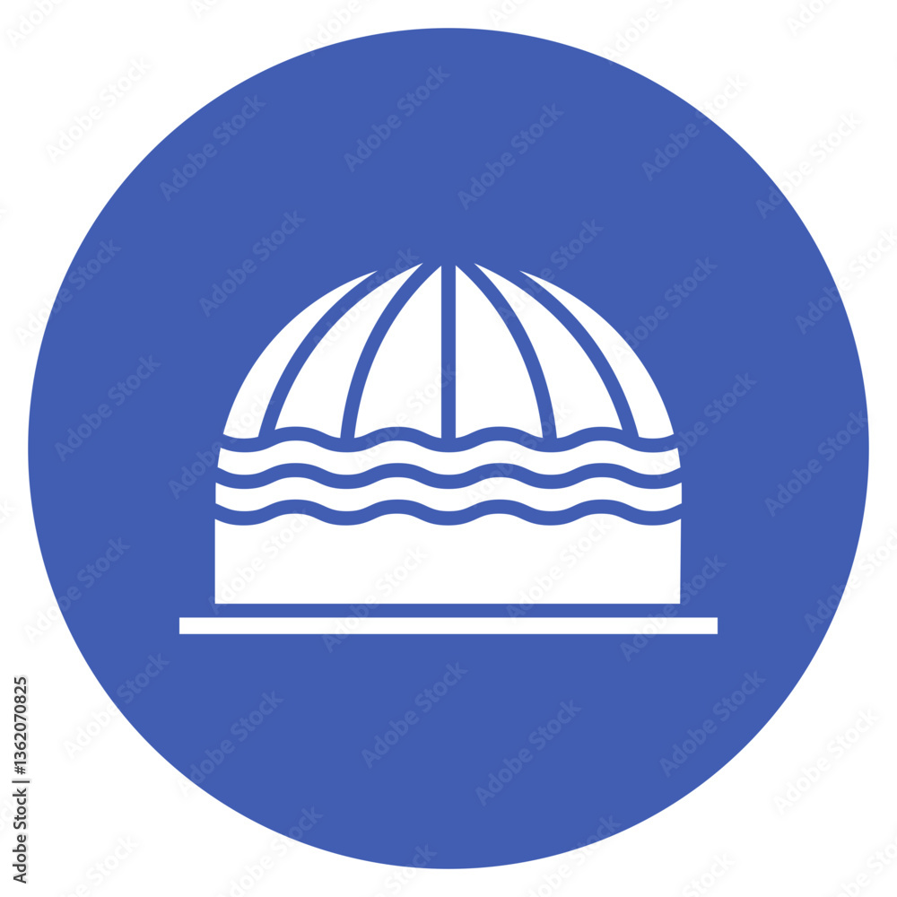 Aqua Dome Vector Icon Aqua Dome Vector Icon
