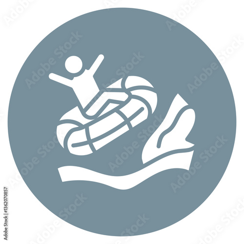 Family Rafting Slide Vector Icon