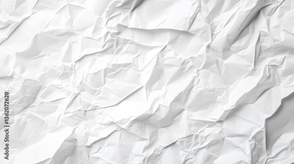 Fototapeta premium white crumpled paper background texture pattern overlay illustration