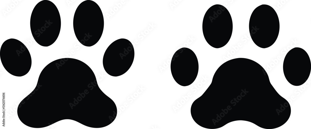 Fototapeta premium Paw print. Paw icon. Dog paw. Vector illustration.