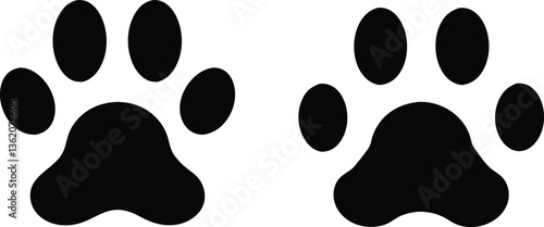 Paw print. Paw icon. Dog paw. Vector illustration.
