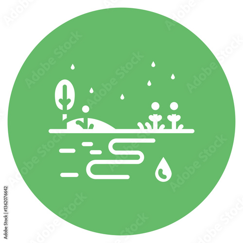 Monsoon Scenery Vector Icon