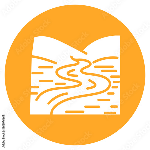 Monsoon Riverscape Vector Icon