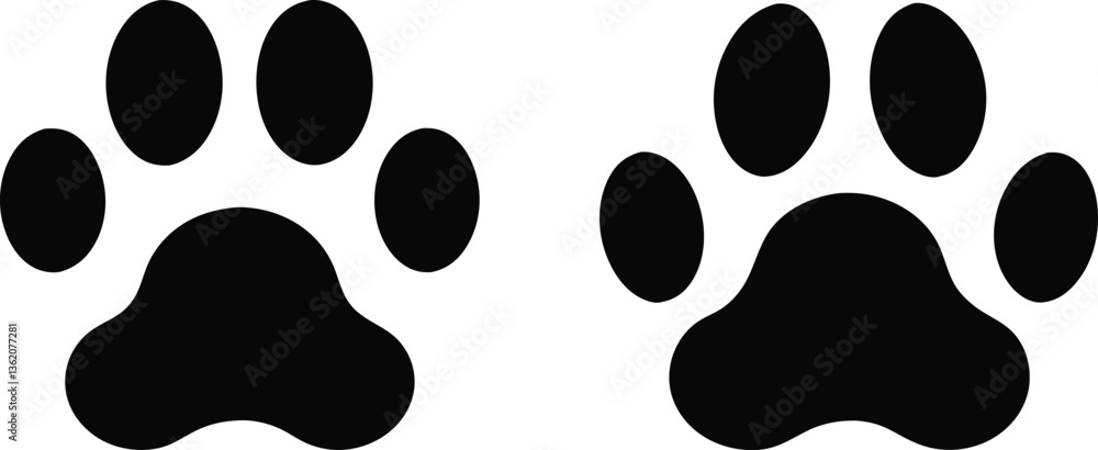 Fototapeta premium Paw print. Paw icon. Dog paw. Vector illustration.