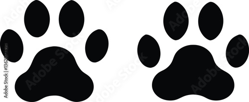 Paw print. Paw icon. Dog paw. Vector illustration.