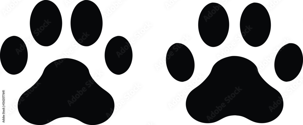 Fototapeta premium Paw print. Paw icon. Dog paw. Vector illustration.