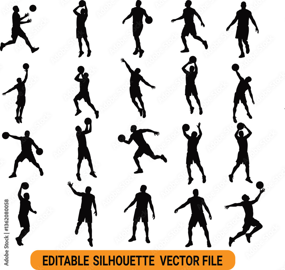 Fototapeta premium Soccer players silhouettes vector illustration