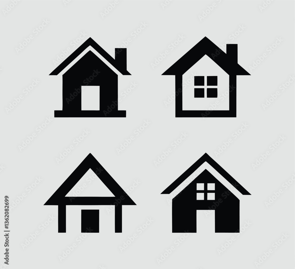 House, Home icons set. Home sign. Vector illustration