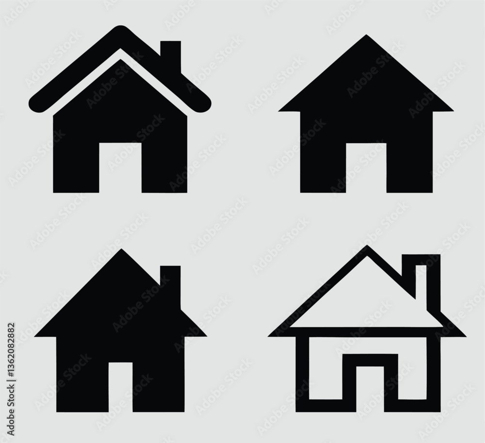 Fototapeta premium House, Home icons set. Home sign. Vector illustration