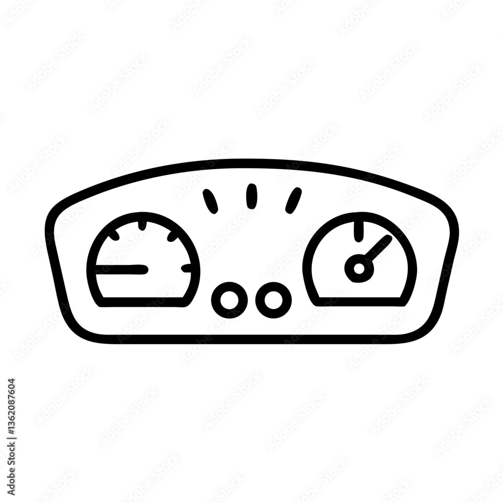 Car Dashboard Icon Design in Simple Line Art Car Dashboard Icon Design in Simple Line Art