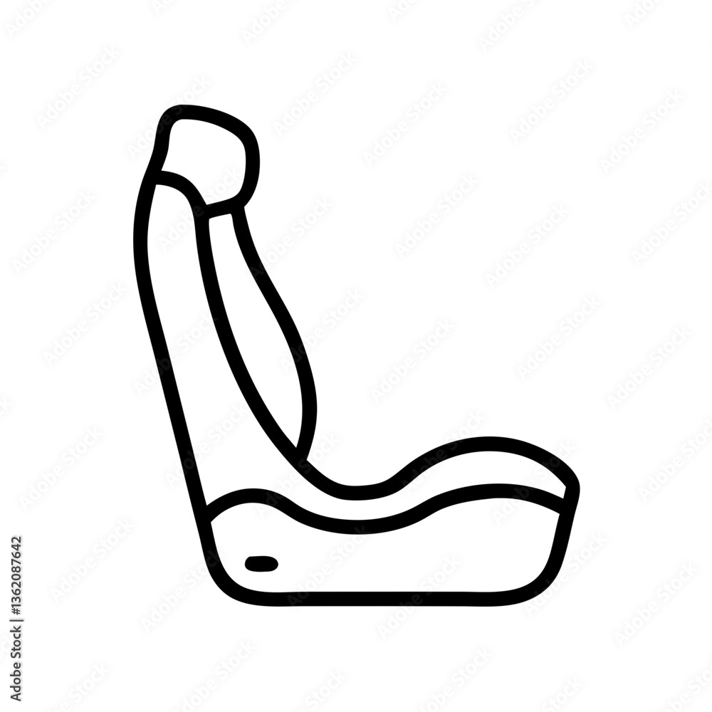 Car seat icon in minimalist style on transparent background Car seat icon in minimalist style on transparent background