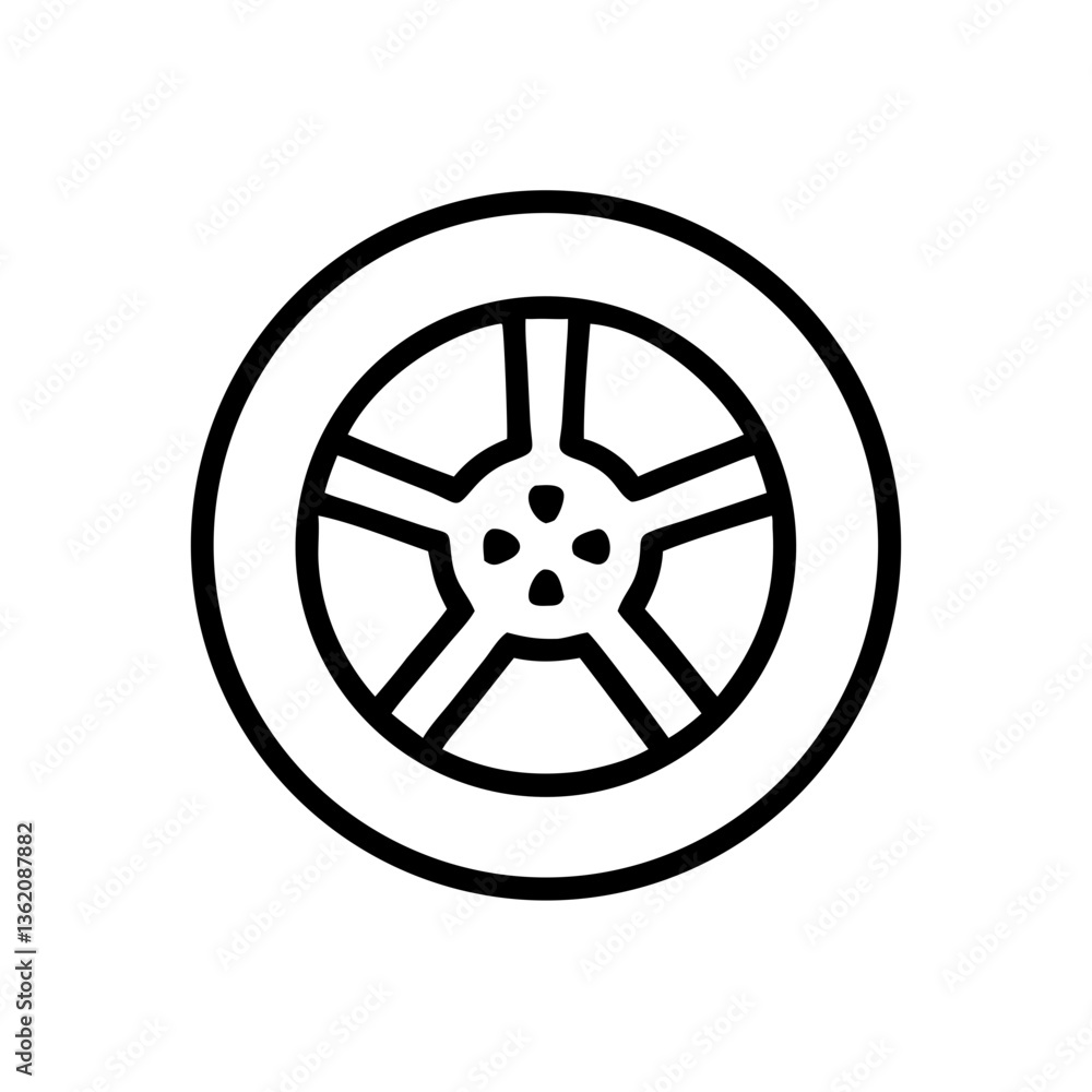 Obraz premium car wheel icon on transparent background