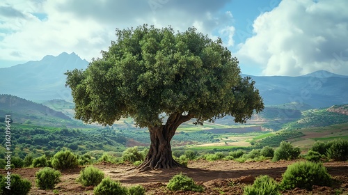 A photo of a picturesque landscape in the Moroccan countryside
