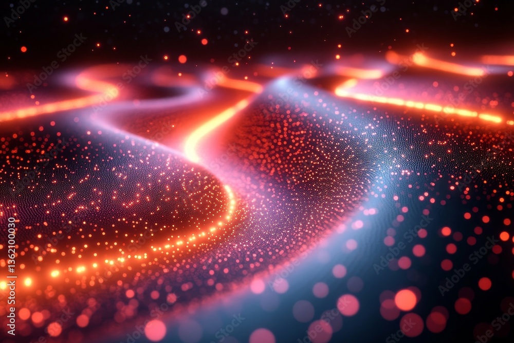 Obraz premium Abstract Glowing Digital Waves