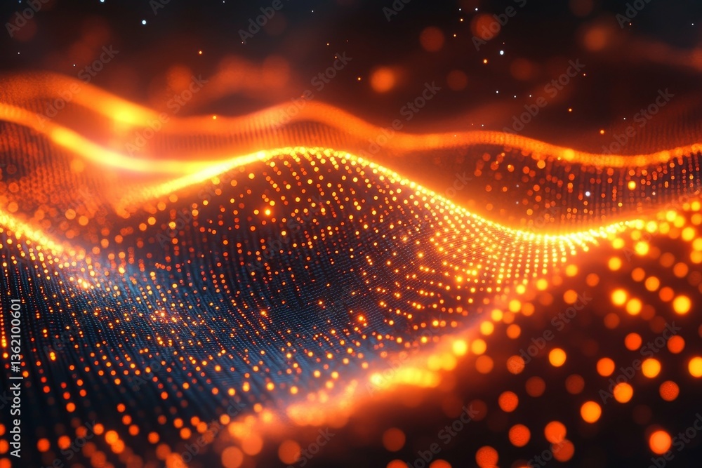 Dynamic Glowing Particle Wave Design Dynamic Glowing Particle Wave Design