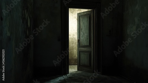 Wallpaper Mural an open door in a dark room with light coming in Torontodigital.ca