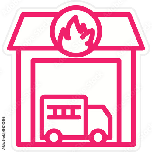 Firefighter Garage Icon Style