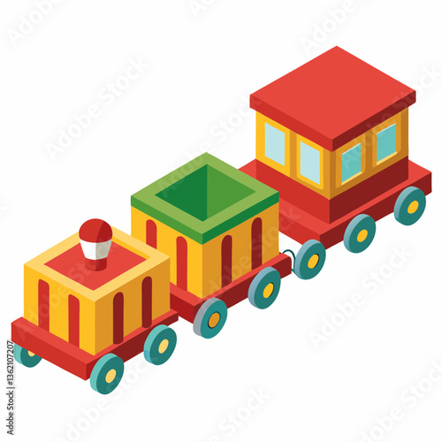 miniature toy train with attached carriages