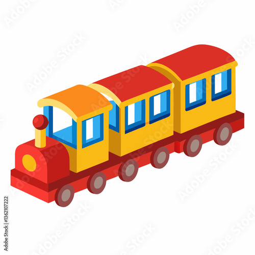 miniature toy train with attached carriages